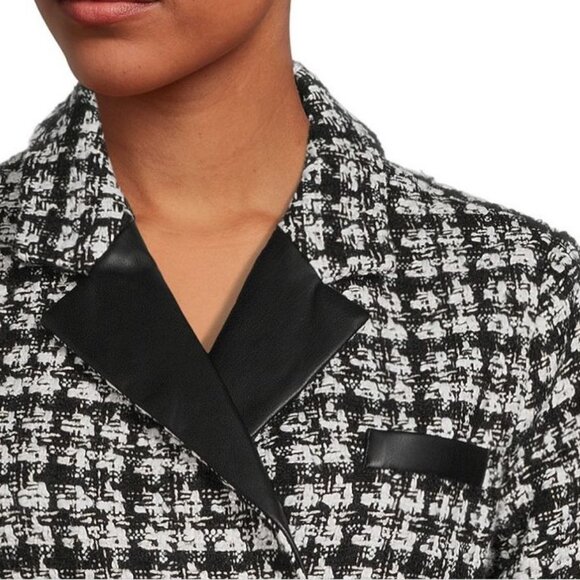 BCBGeneration Double Breasted Blazer Faux Leather Trim Jacket MEDIUM $148 - Picture 4 of 13